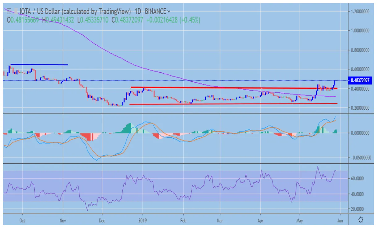 Iota iota candlestick graph prediction week 1 january 2026