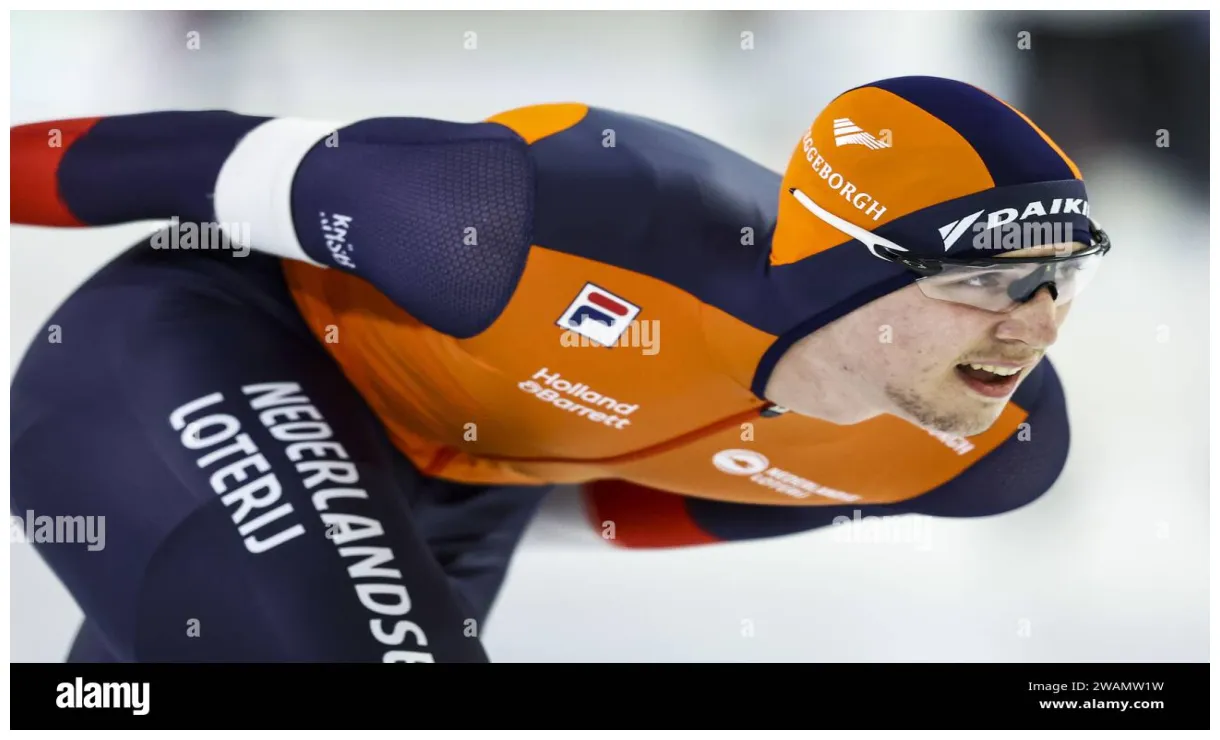 Heerenveen ned in action in the 1000 meters men at