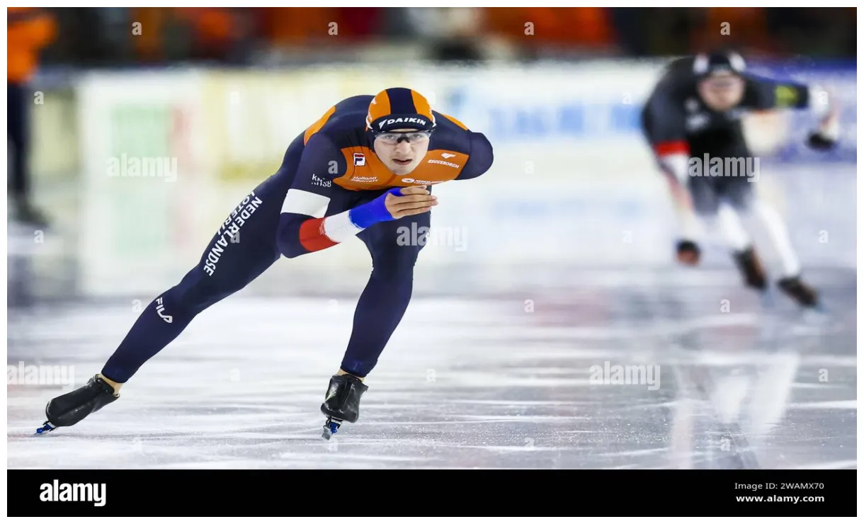Heerenveen ned in action in the 1000 meters men