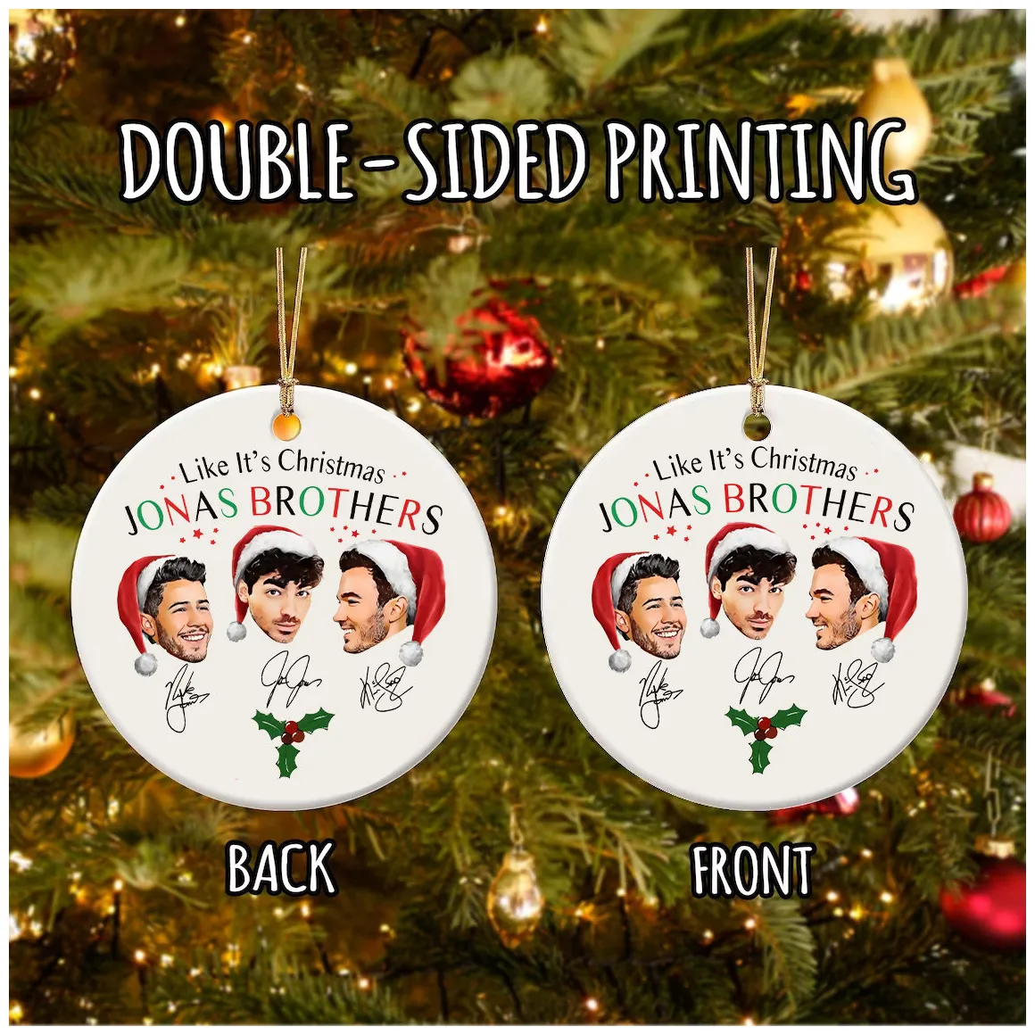 Ornament, jonas brothers ceramic ornament sold