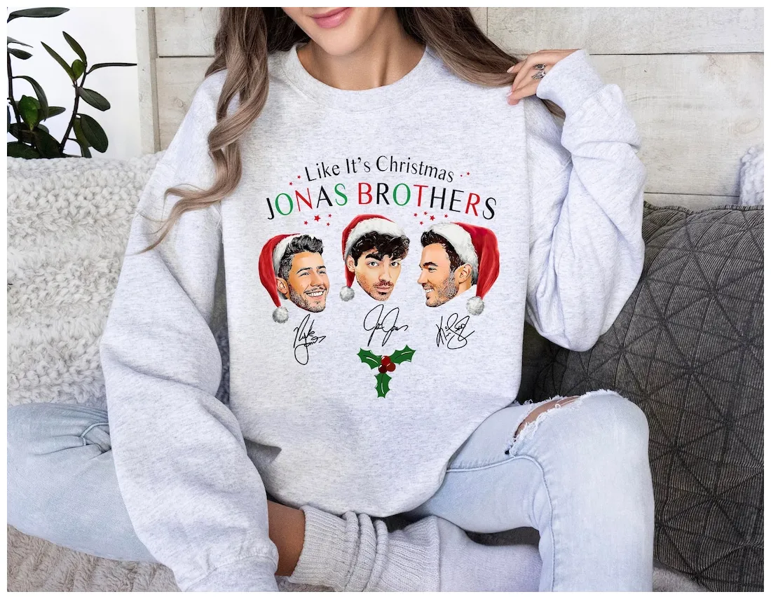 Shirt jonas brothers santa etsy