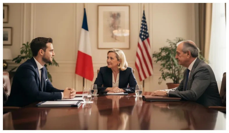 Et marine le pen rencontrent l'ambassadeur américain