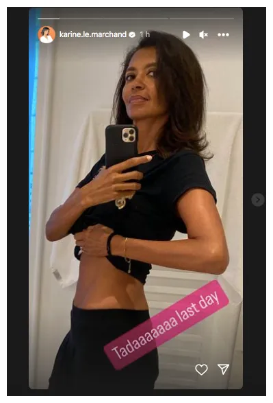 Karine le marchand dévoile sa nouvelle silhouette et son ventre extra