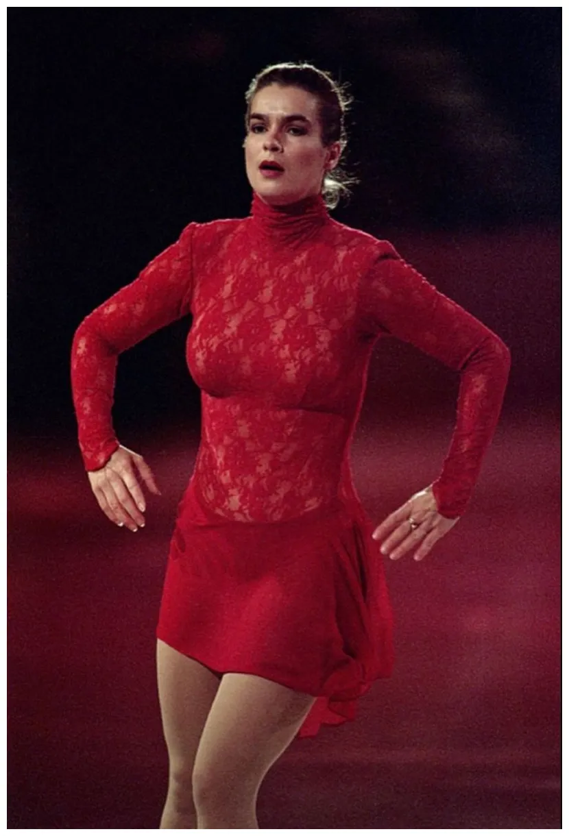 Katarina witt performing her artistic program during ice wars in