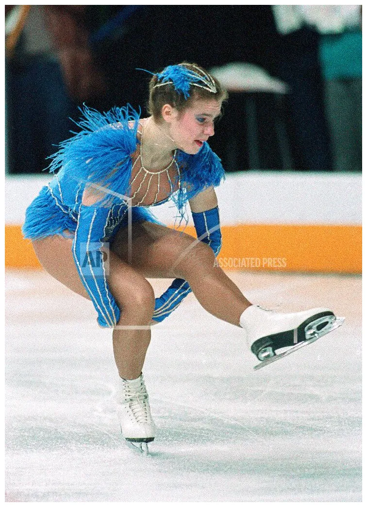 Katarina witt performing her technical program during the xv winter
