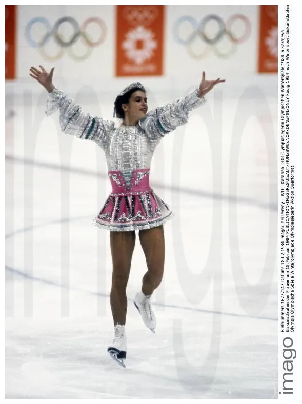 Katarina witt before performing her technical program during the xlv