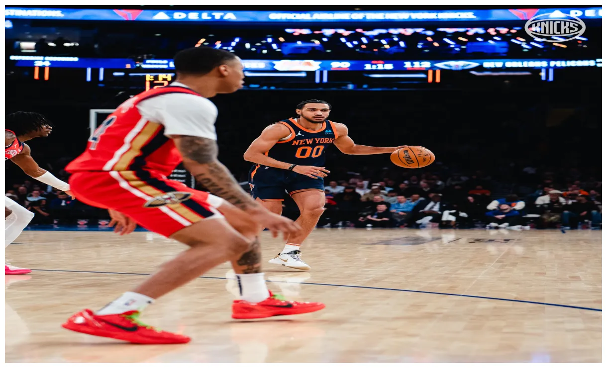 Knicks on the court february 27 vs. pelicans new york knicks