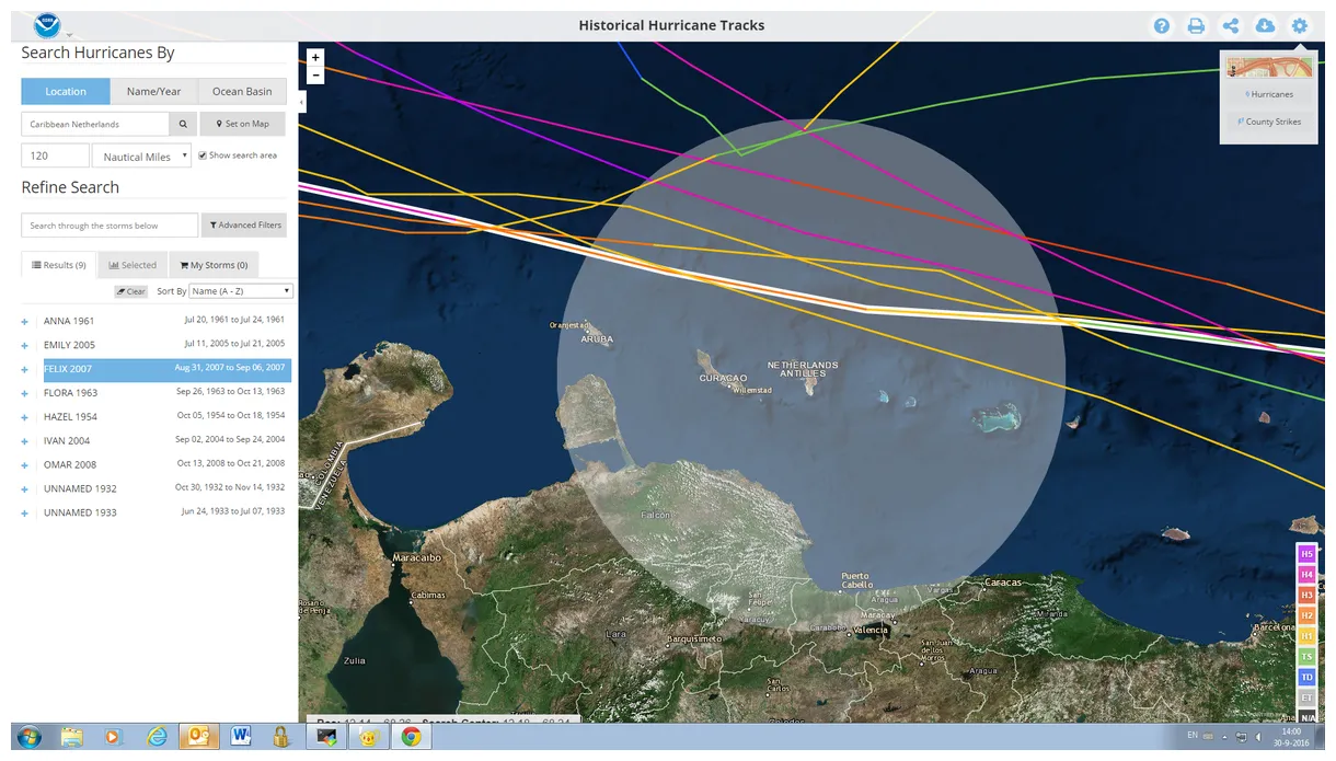 Matthew actief in caribisch gebied
