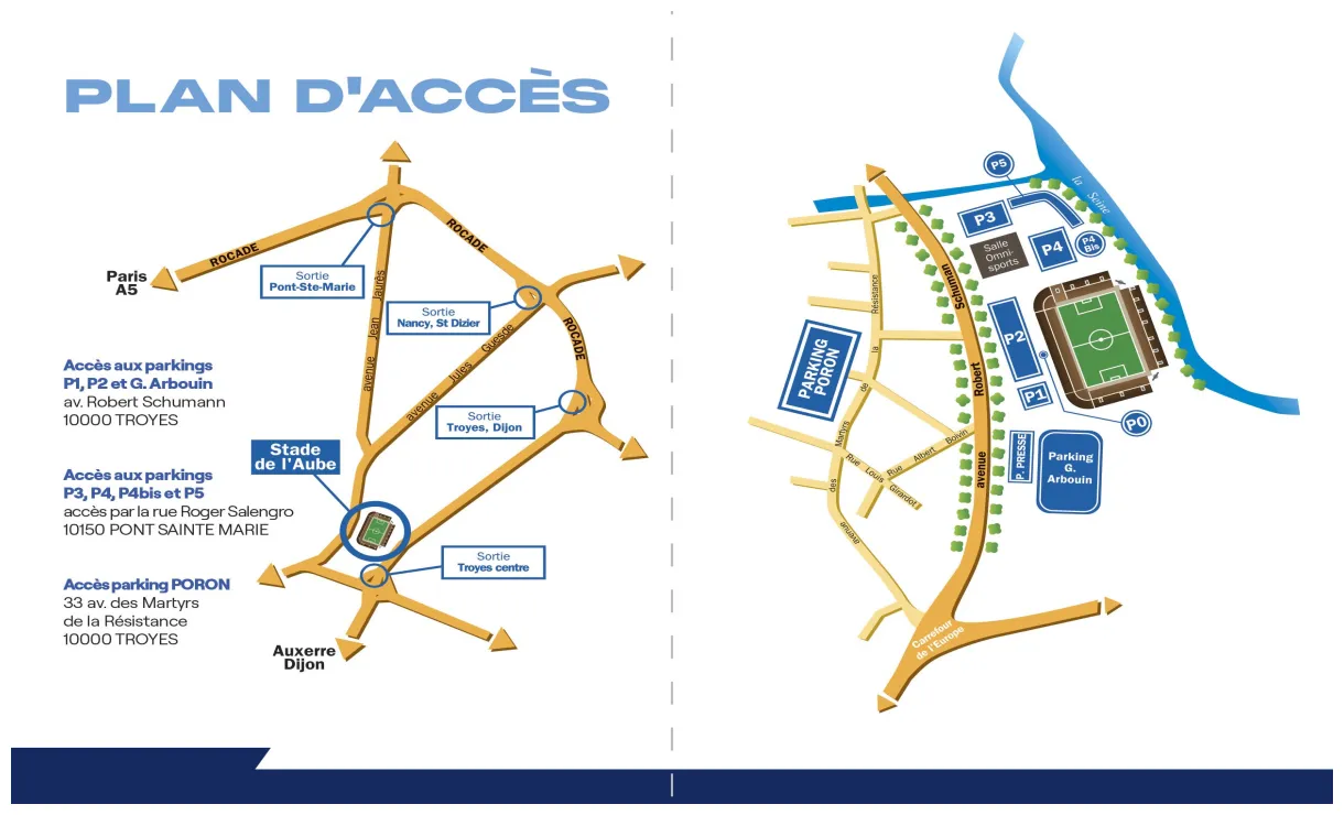 COMMENT ACCÈDER AU STADE DE L'AUBE | ESTAC