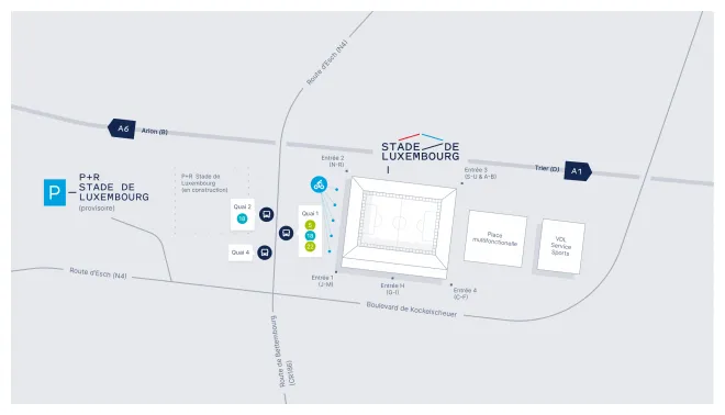 Getting here | Stade de Luxembourg
