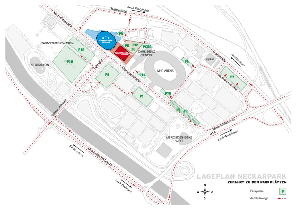 HallenDuo im Neckarpark: Parkplätze