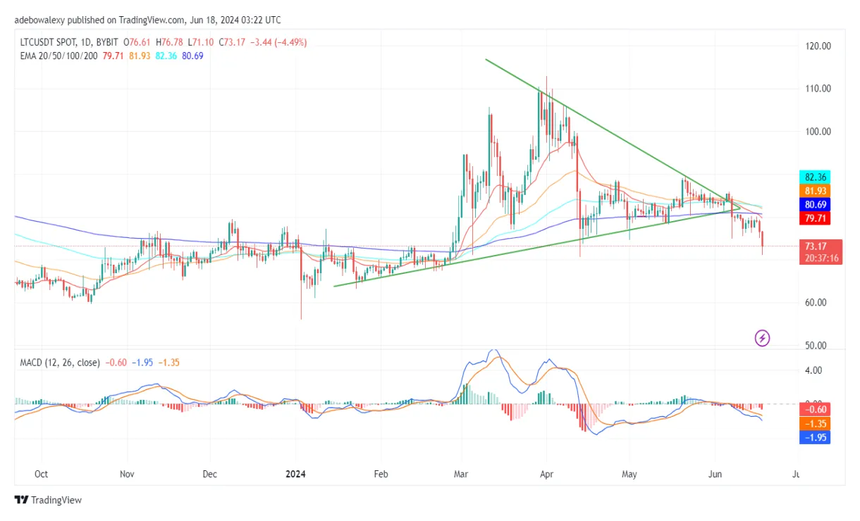 Litecoin ltc price fluctuation graph week 2 january 2026
