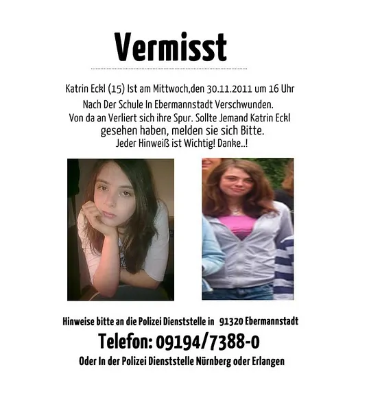 Herberts Privatblog: 15 jähriges Mädchen vermisst