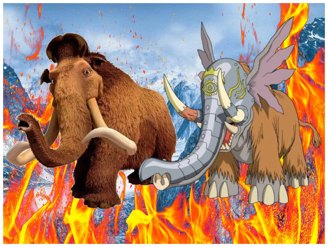 Mammoth vs mammoth by jamesdean1987 on deviantart
