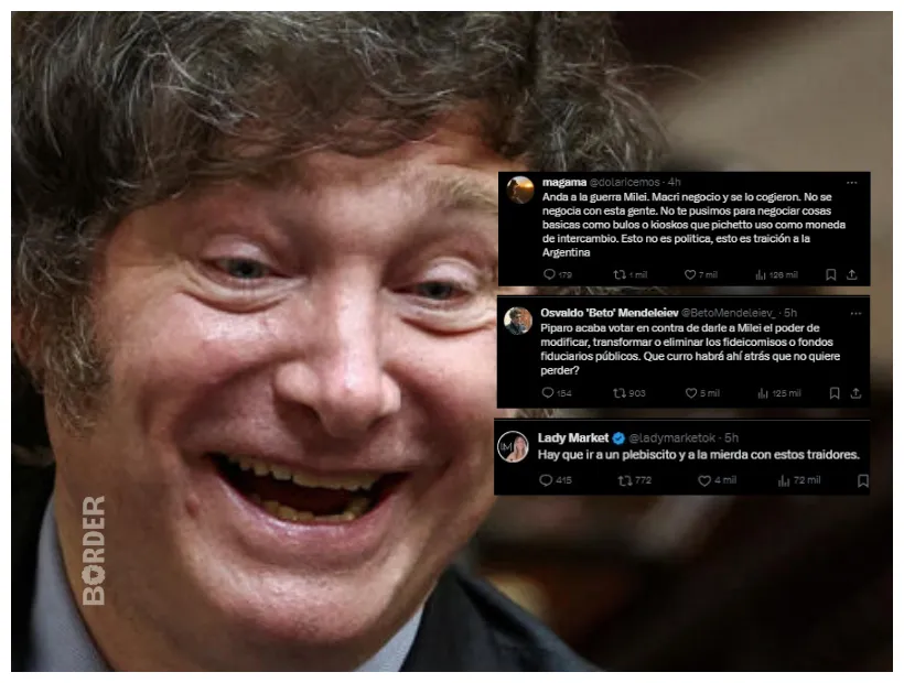 Los polémicos "me gustas" de javier en x "andá a la guerra"