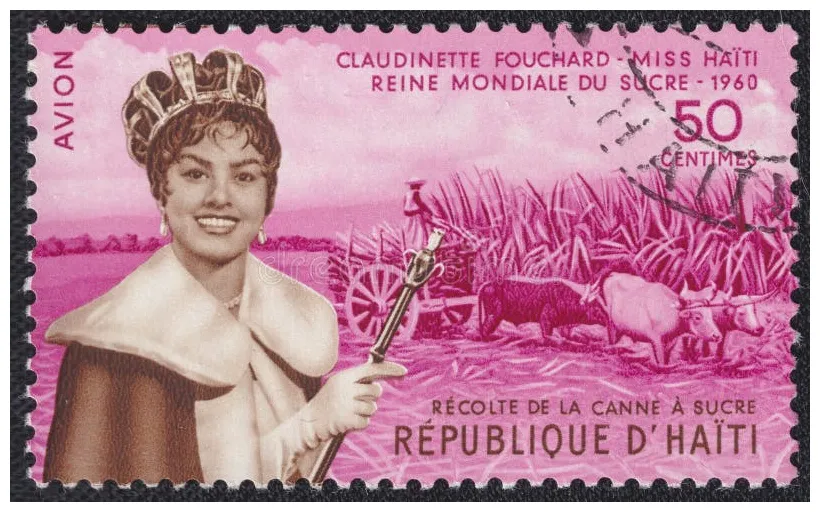 Miss Haiti on a 1960 Haiti Postage Stamp. Editorial Photo - Image of