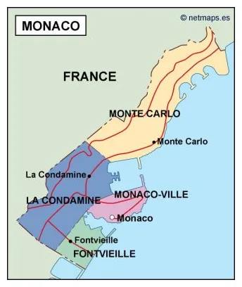 Monaco mapa politico en illustrator netmaps. mapas de españa y del mundo