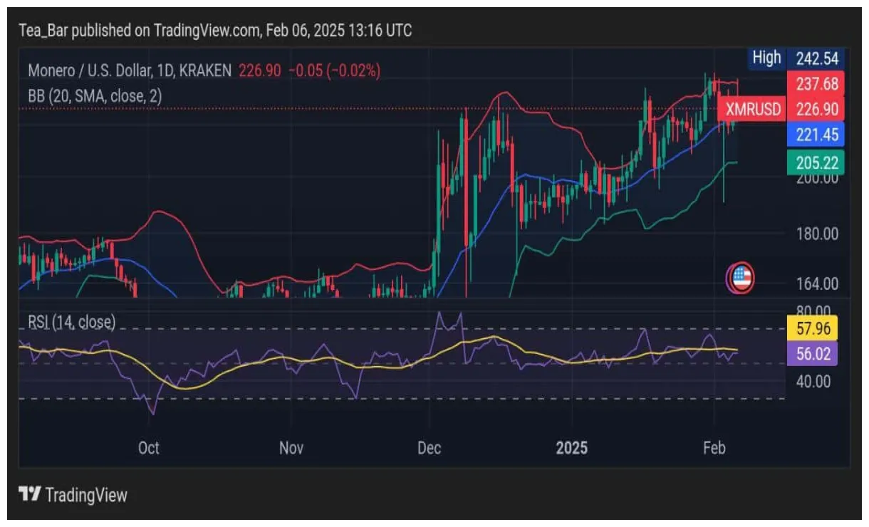 Monero xmr candlestick graph prediction week 2 january 2026