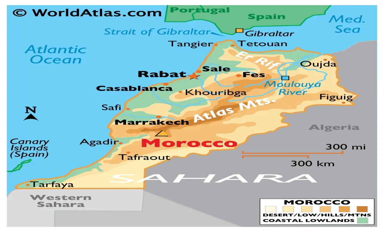 Morocco Latitude, Longitude, Absolute and Relative Locations - World Atlas