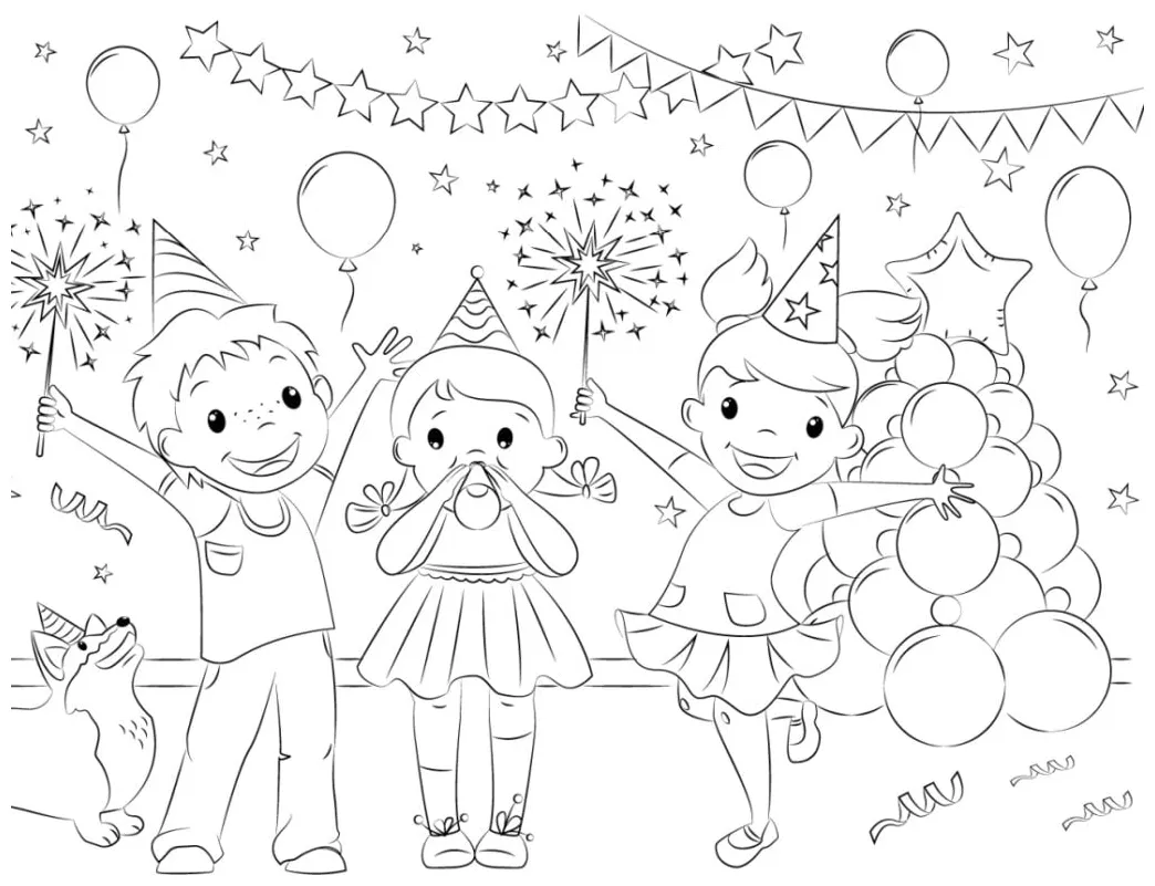 السنة الجديدة للتلوين 🎆 pepe.lt