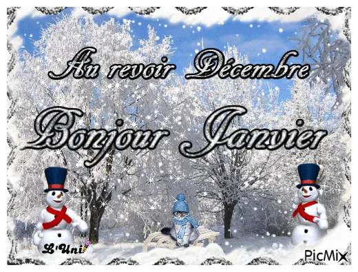 Bonjour janvier gif animé gratuit picmix