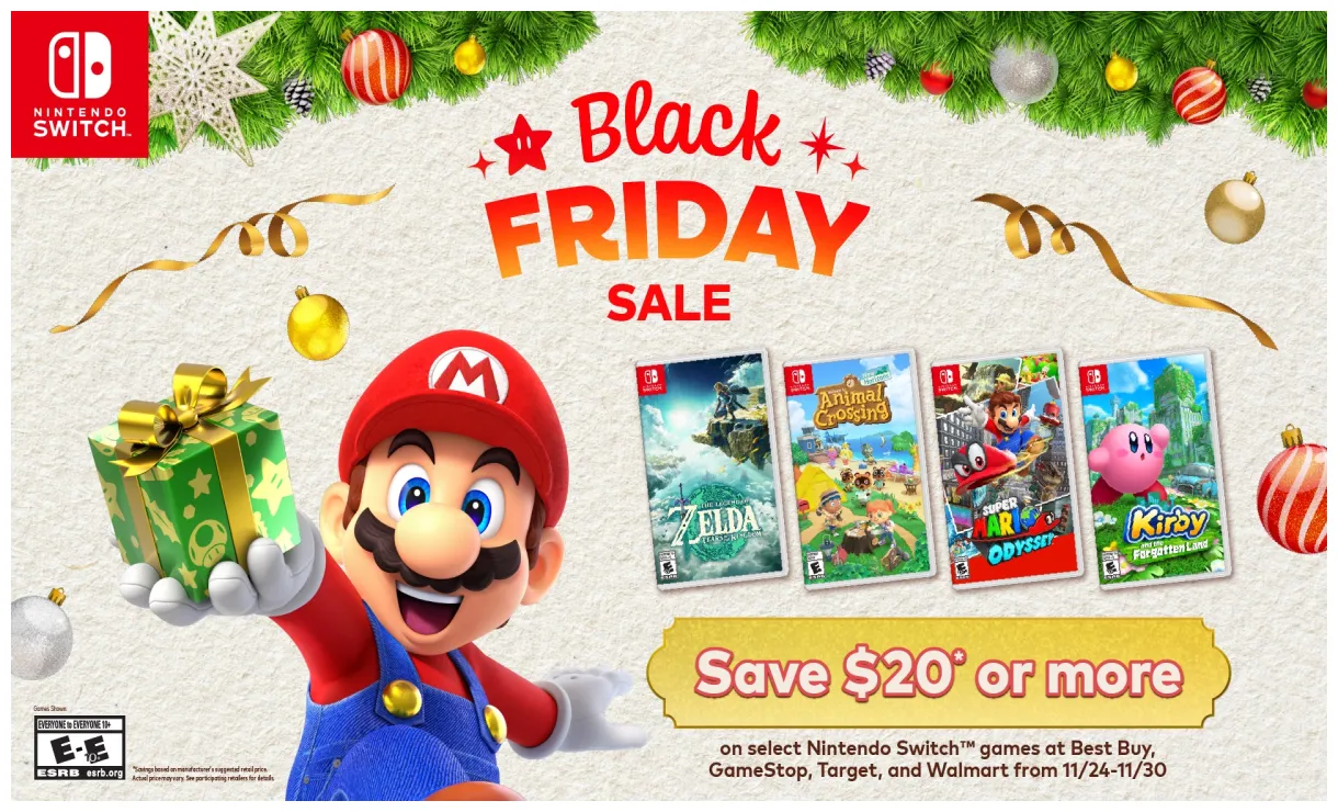 Nintendo officially announces black friday switch deals for 2024