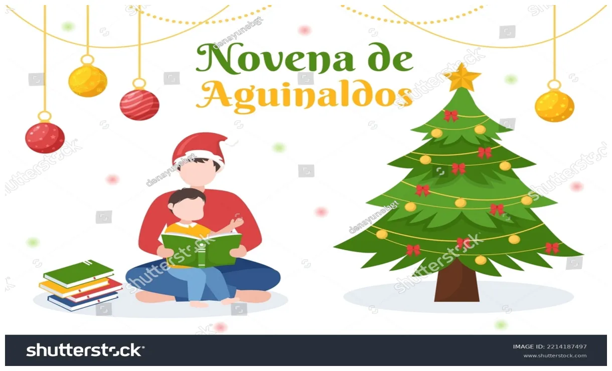 Novena de aguinaldos holiday tradition colombia stock vector royalty