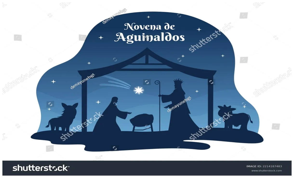 Novena de aguinaldos holiday tradition colombia stock vector royalty