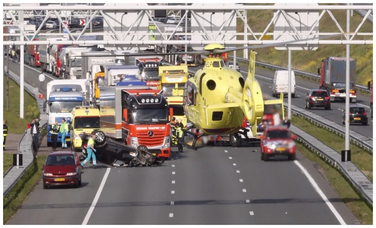 A2 dicht na ongeluk nos