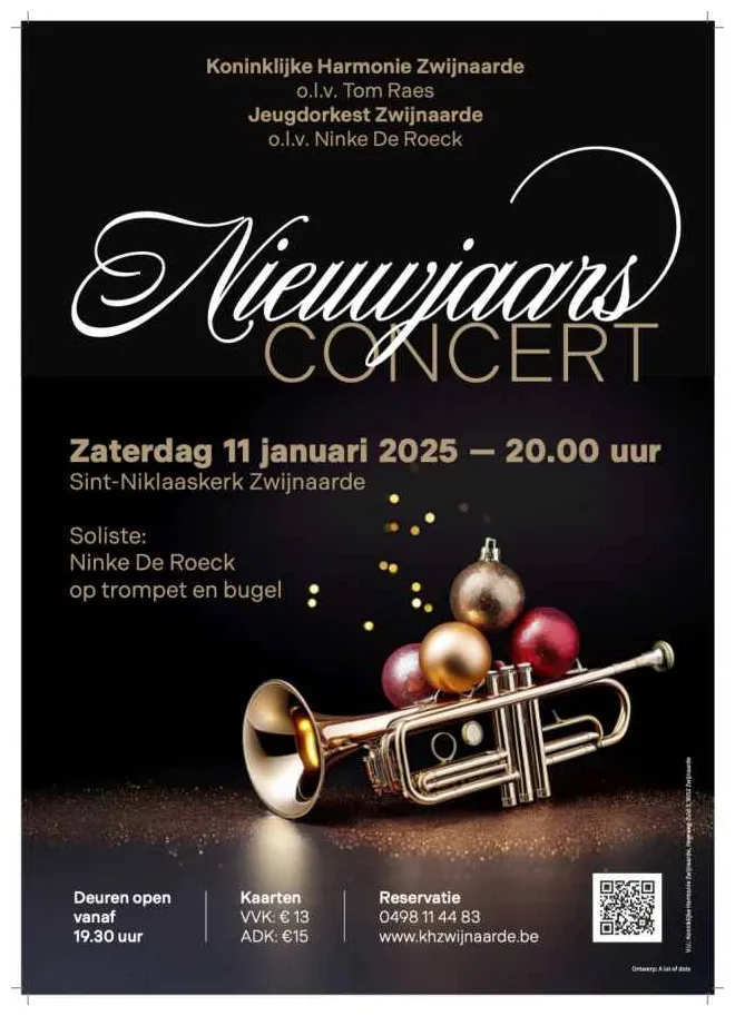 Koninklijke harmonie zwijnaarde kalender nieuwjaarsconcert 2025