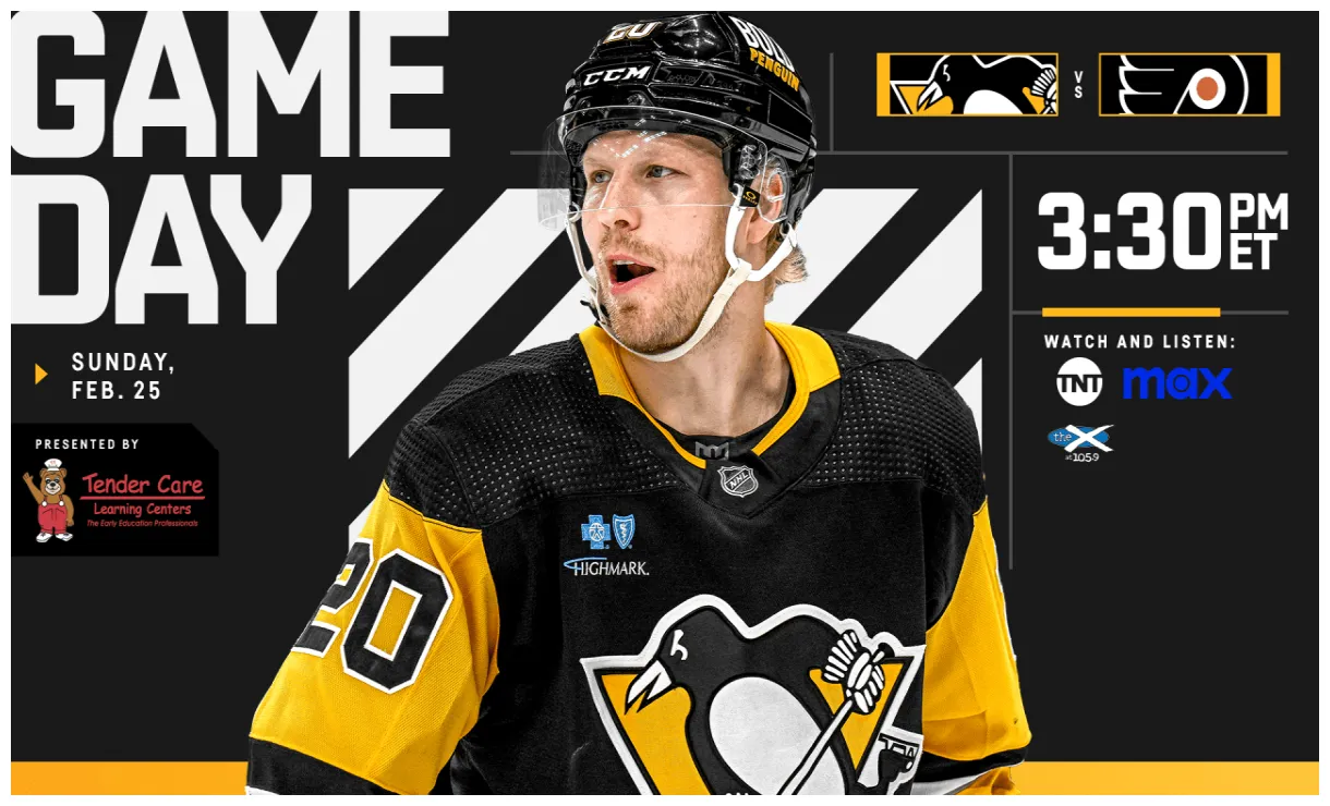 Game preview penguins vs. flyers 02.25.24 pittsburgh penguins