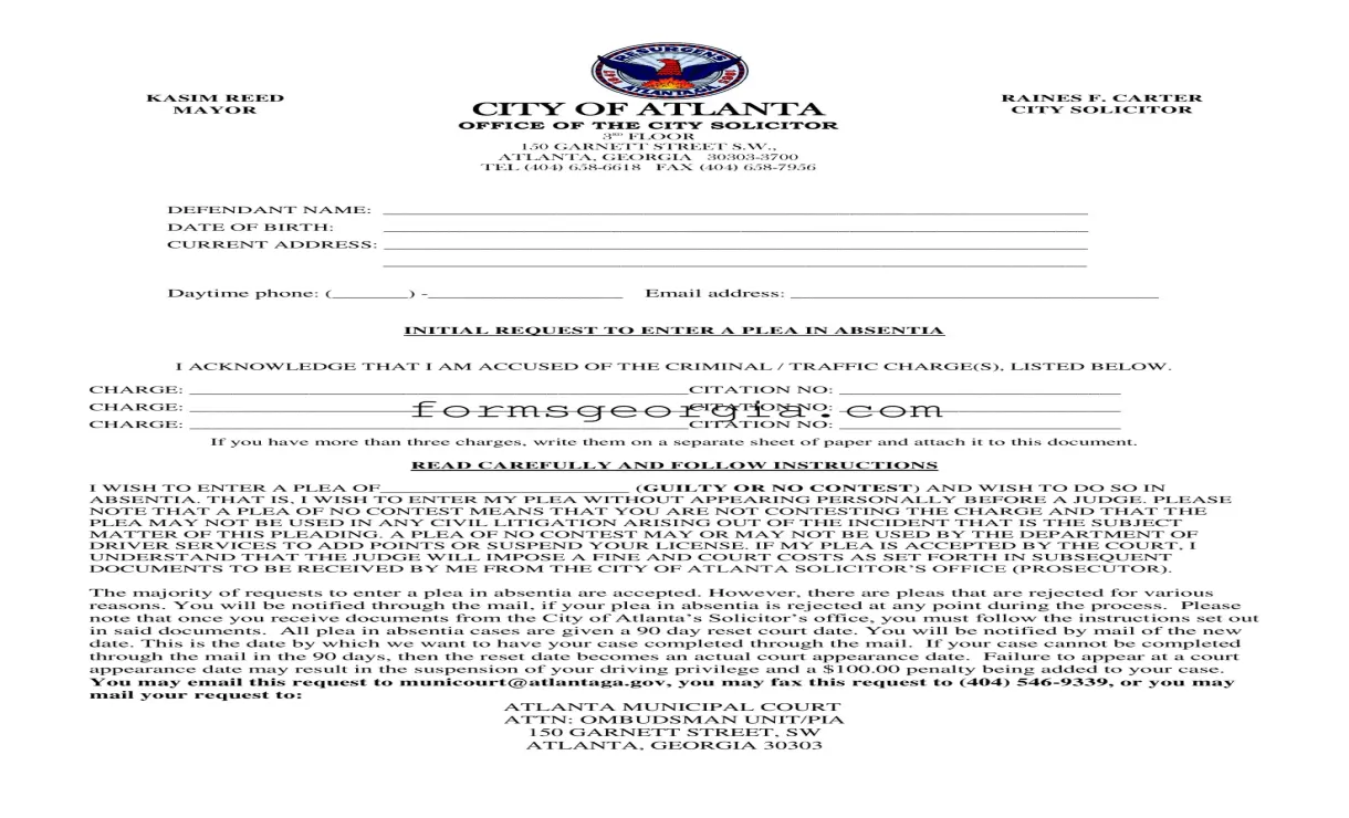 Free georgia absentia form ⋆ pdf template