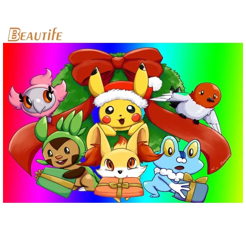 Пикачу фан-арт Покемон плакат шелковая ткань постер для декорации дома