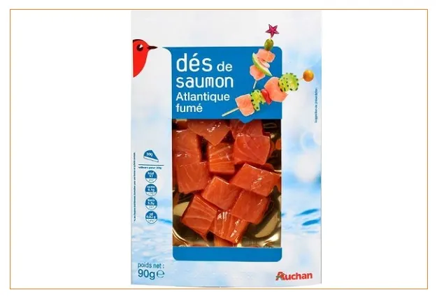 Rappel de dés de saumon fumé d’Atlantique de la marque Auchan