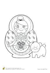 Coloriage poupée russe