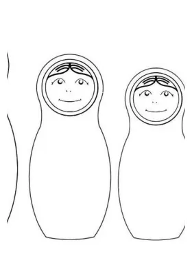 Раскраска Матрешка без росписи, скачать и распечатать раскраску раздела