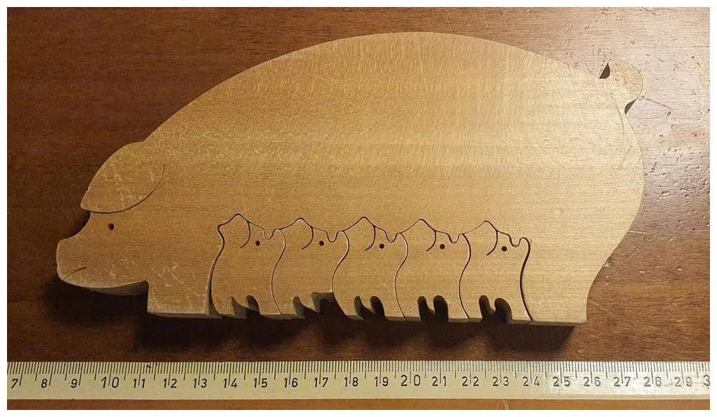 Kurt naef holzpuzzle schweine familie mit ferkel gebraucht in neerach