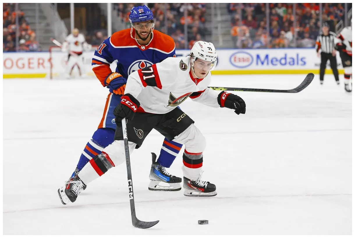 Sharks vs. senators player props ridly greig saturday bestodds