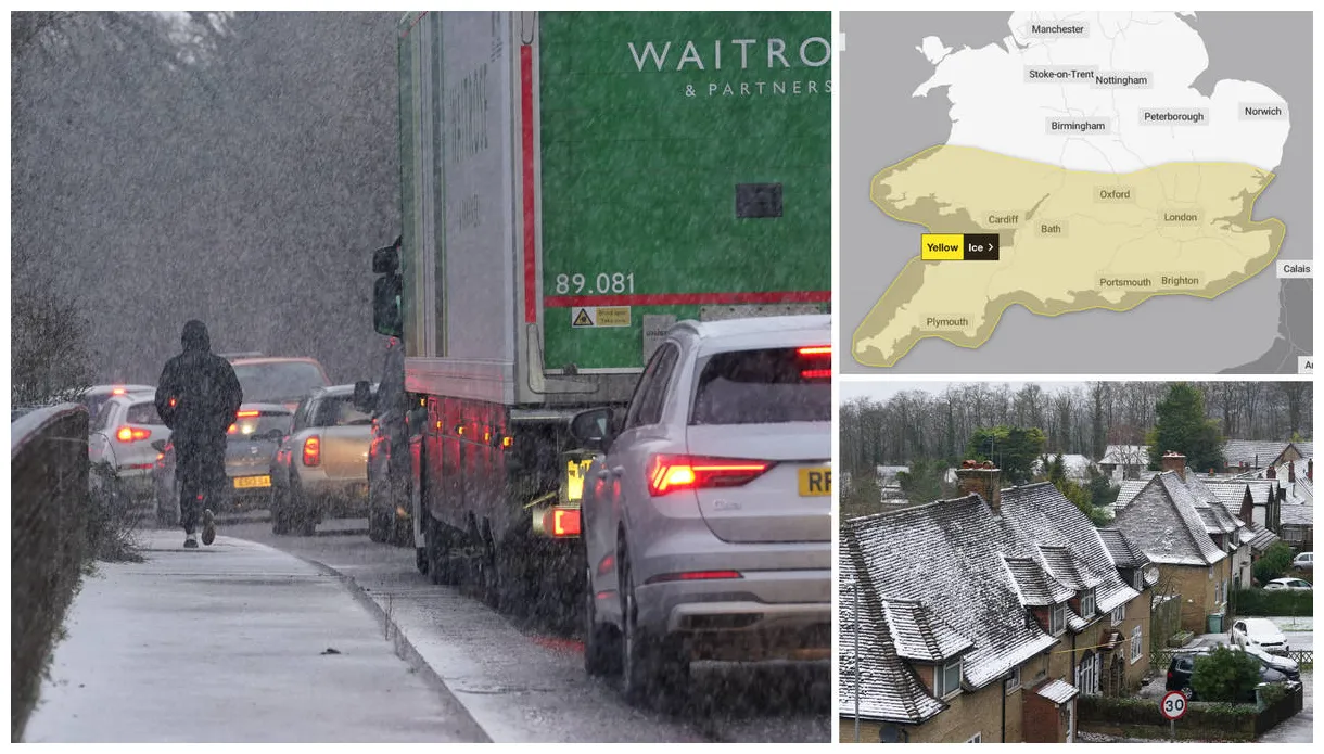 Brits urged to 'wrap up warm' as met office issues snow and ice warning