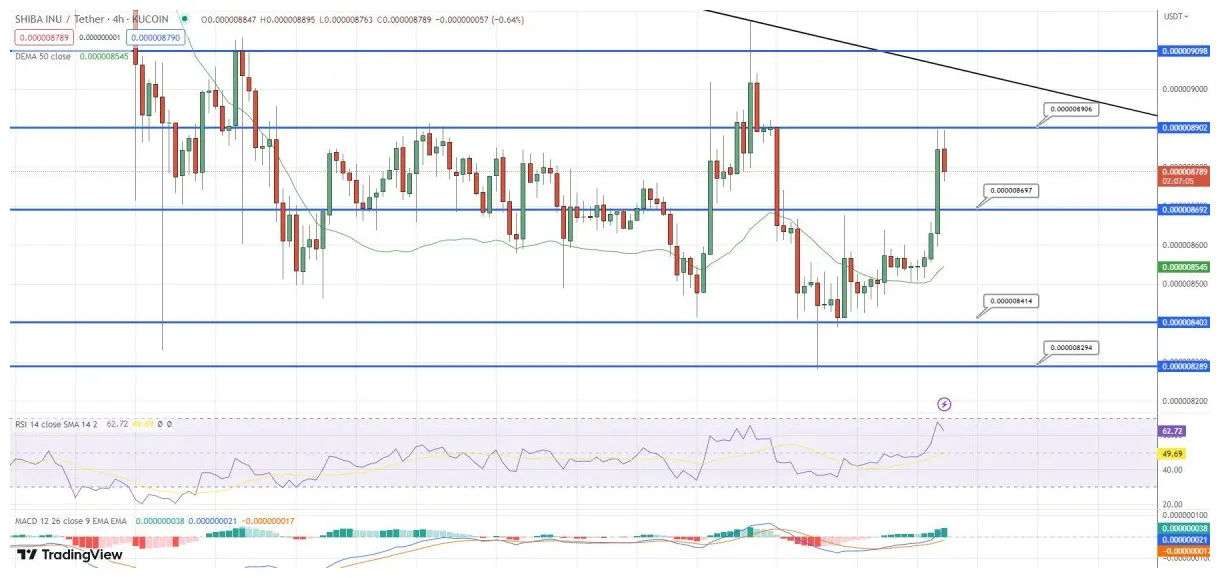 Shiba inu bearish signal indicator chart live update 2025