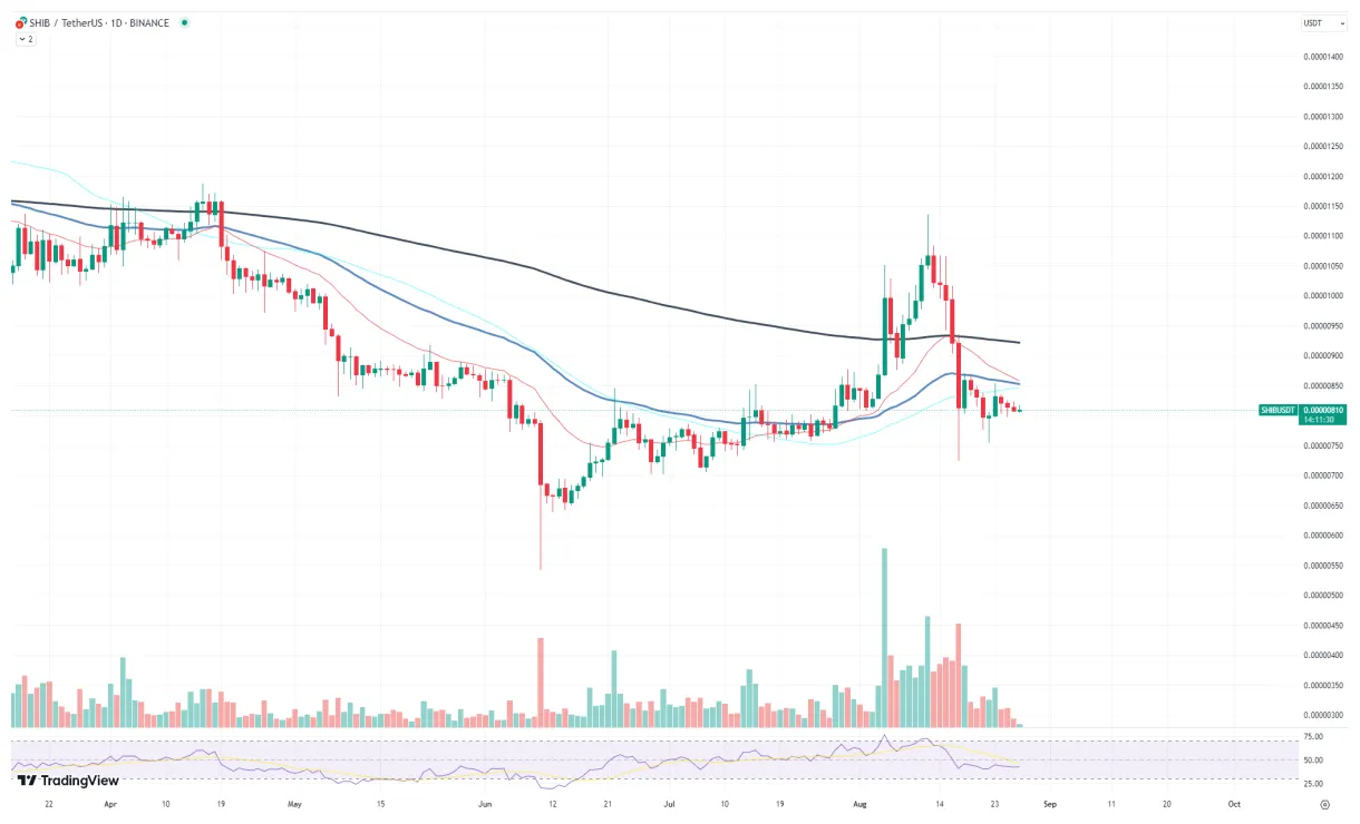 Shiba inu shib candlestick graph prediction week 2 january 2026
