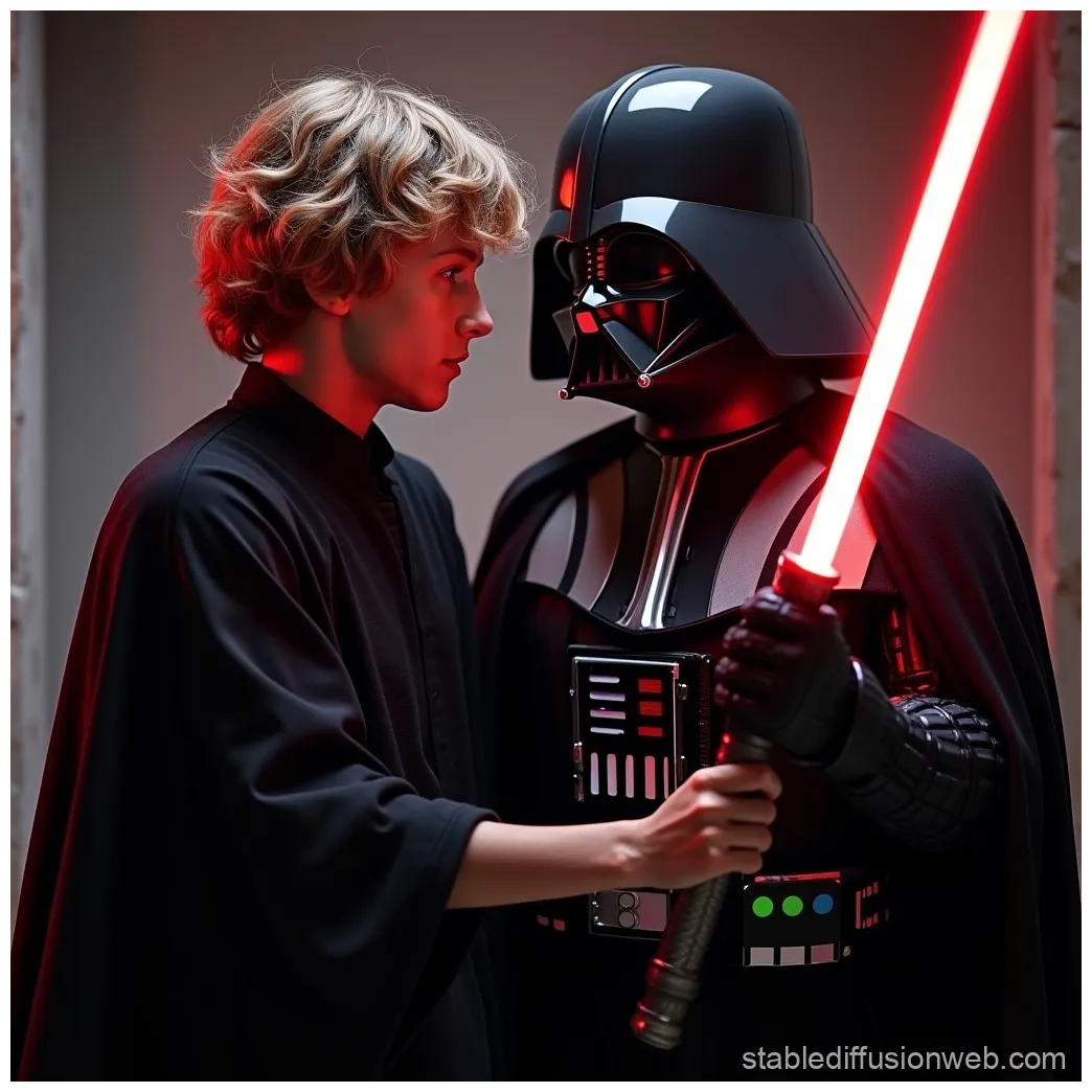 In star wars luke skywalker and darth vader stable