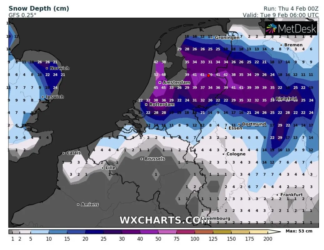 Sneeuw voorspelling voor nederland. wordt er sneeuw verwacht?