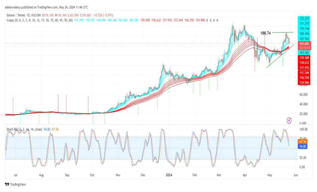 Solana sol daily price chart week 1 january 2026
