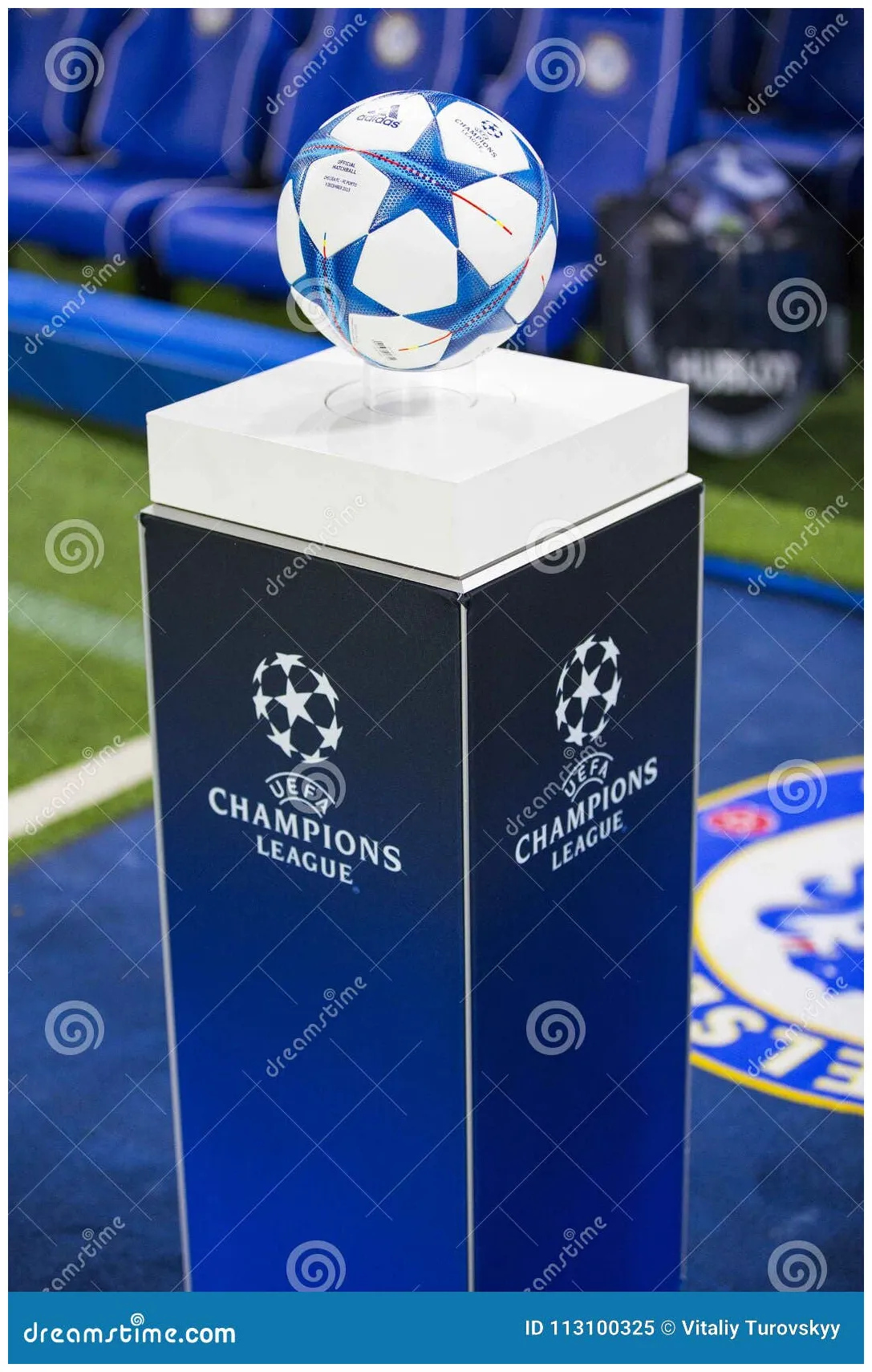 UEFA Champions League ball editorial image. Image of stand - 113100325