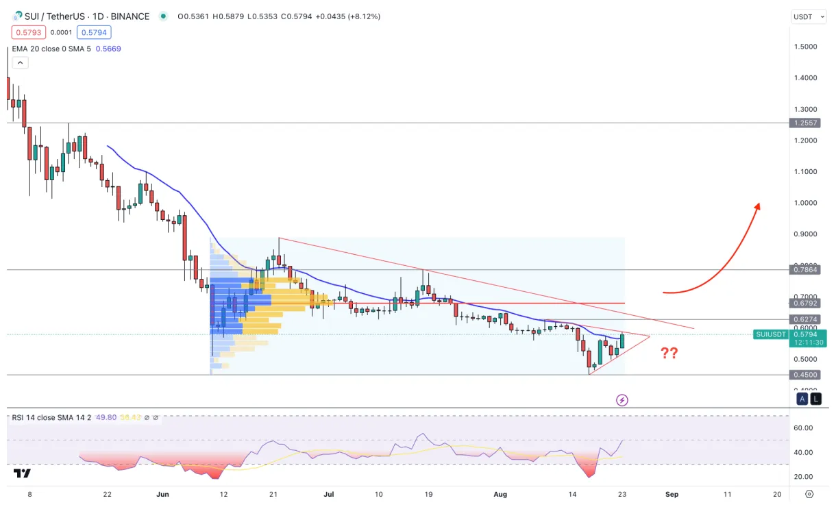 Sui sui daily price chart week 1 january 2026