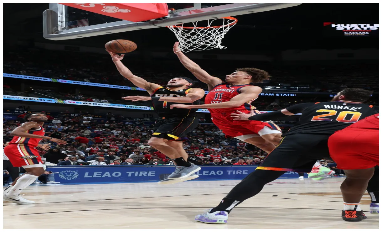 S pelicans vs. suns game action 4/1/2024 new orleans pelicans
