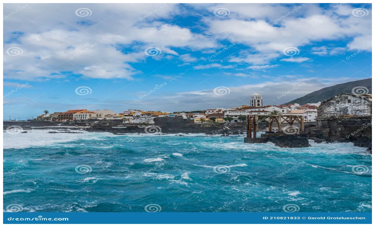 Natuurlijke Pools Tijdens Stormachtig Weer Met Hoge Golven in Garachico