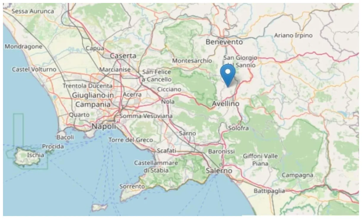 Terremoto ad avellino oggi, scossa magnitudo 3.6 avvertita da