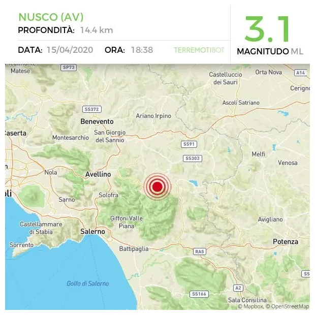 Terremoto campania, nuova scossa 3.1 ad avellino